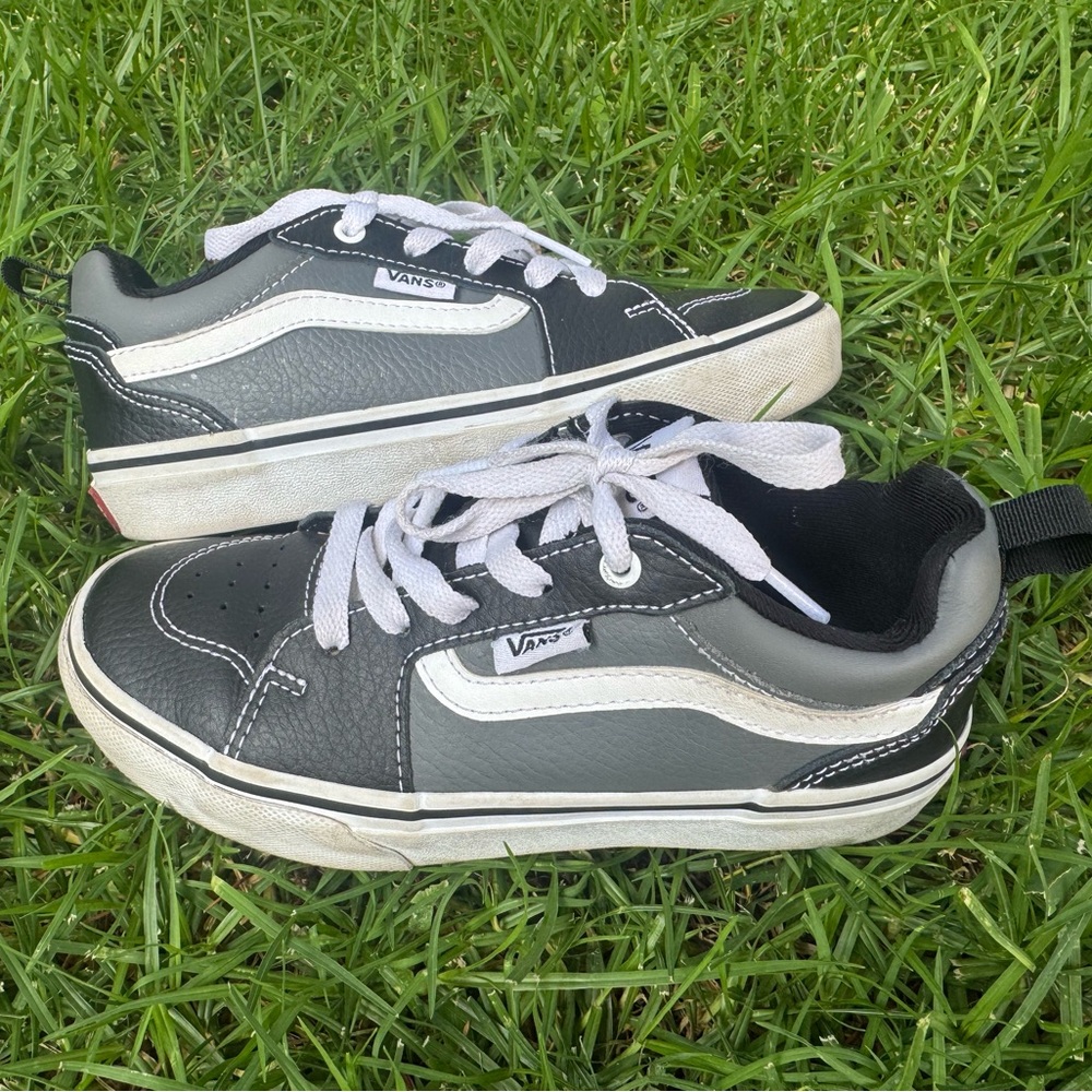 Vans Black and White Classic Sneakers with Canvas Upper